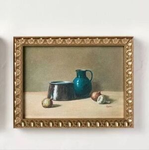 Magnolia Hearth & Hand Table Still Life Wall Art 8"x6" Vintage Look Gold Frame